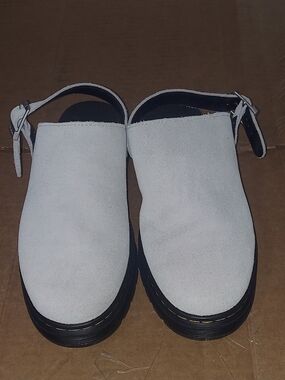 Dr. Martens Brookline Suede Slingback Platform Mule Taupe Size Womens 10